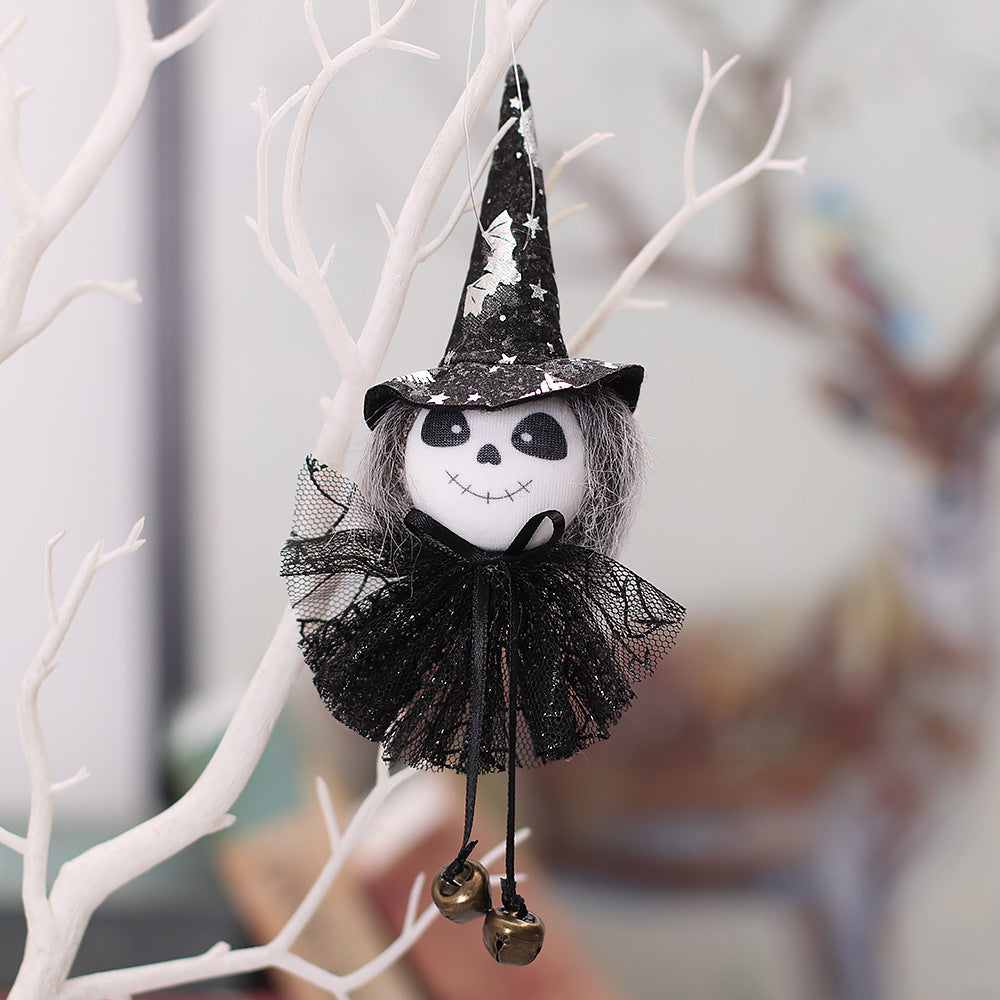 Wholesale Halloween Decoration Props Super Soft Cloth Pumpkin Witch White Ghost Gauze Skirt Doll Pendant