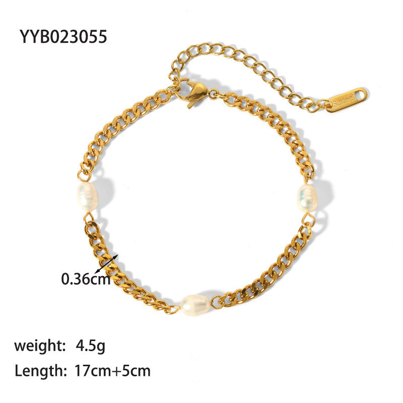 Wholesale Titanium Steel 18K Gold Plated Non-fading Bracelet