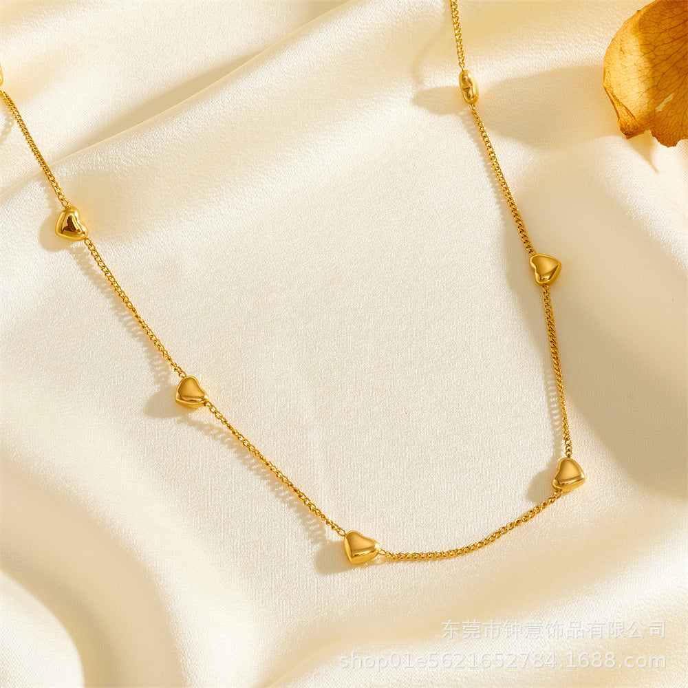 Wholesale Simple Titanium Steel Shell English Letters 18K Fashion Love Pendant Necklaces