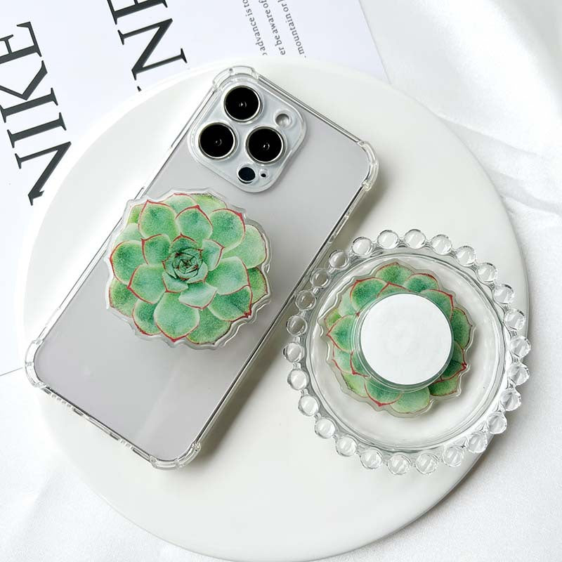 Soporte de teléfono de pegamento de suculentas acrílicas al por mayor