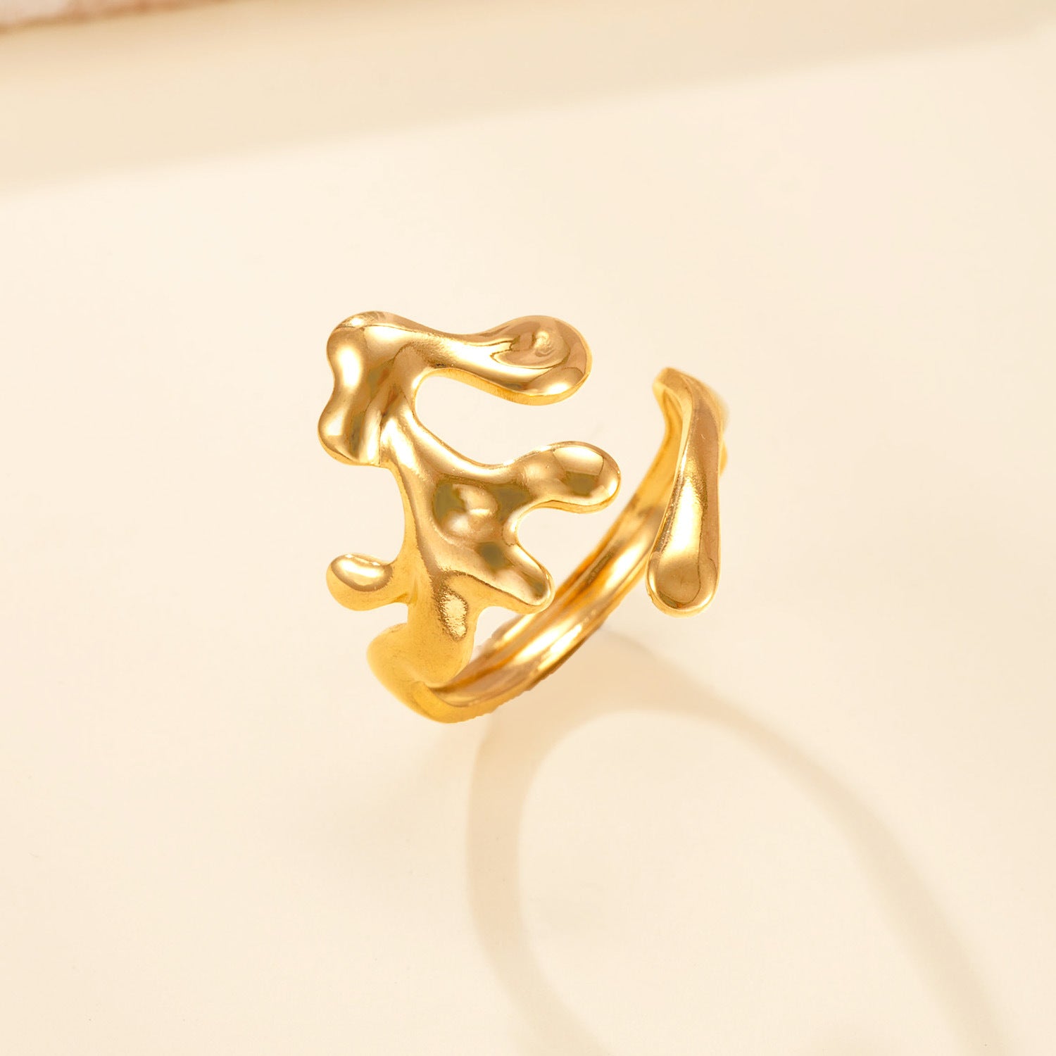 Wholesale Twisted irregular open stainless steel women' s ring