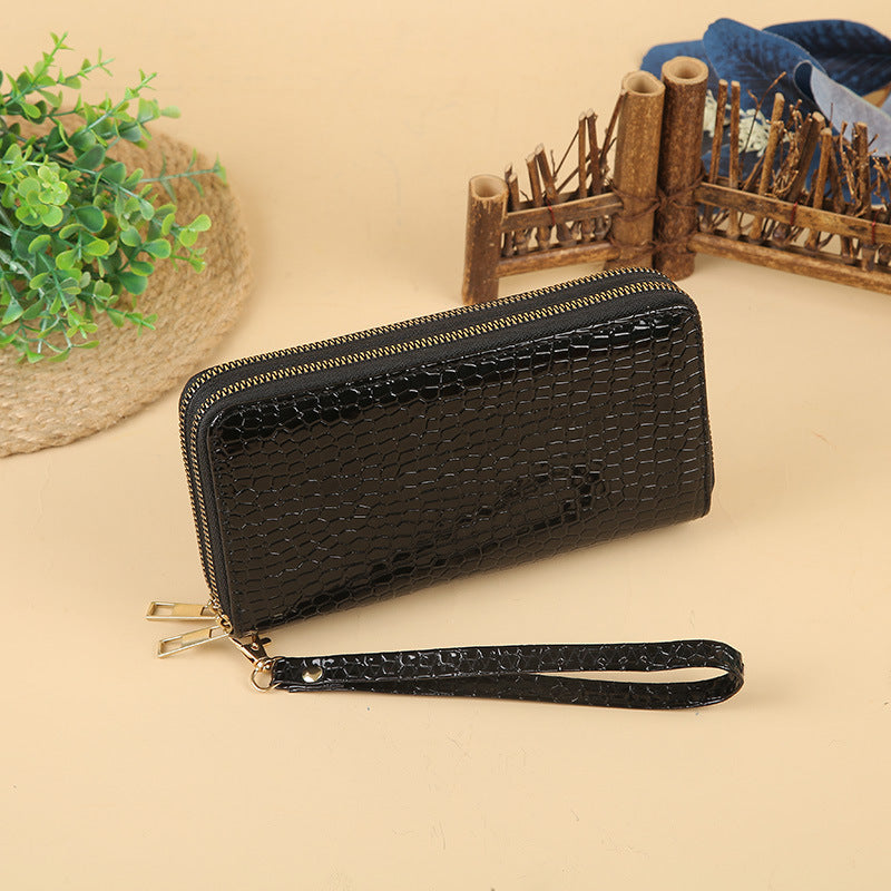 Wholesale Simple Woven Zipper Long Wallet for Women