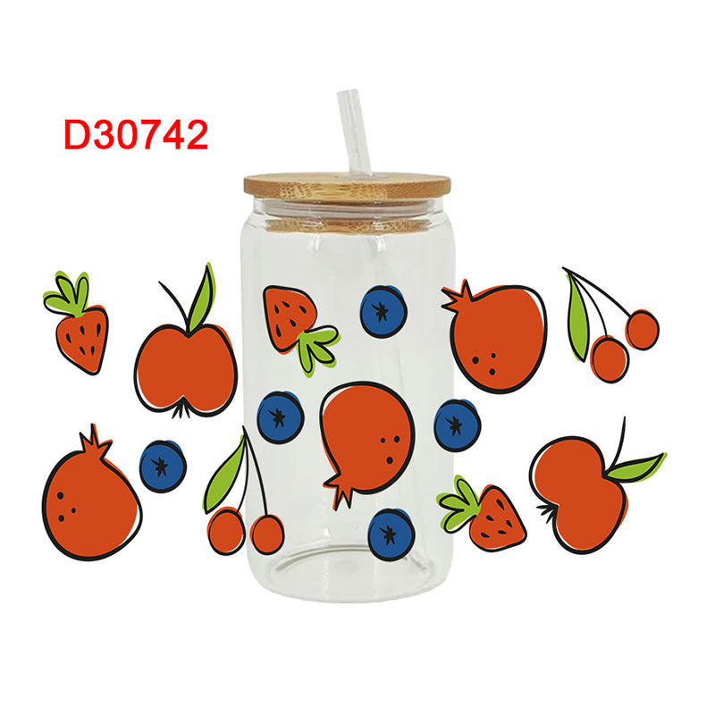 Wholesale Colorful Fruit Series 16oz Cup UV DTF Wraps