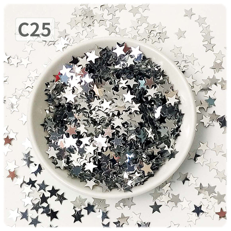 Wholesale DIY oil painting sequins starry sky scattering five-pointed star gold light flat non-porous sheet