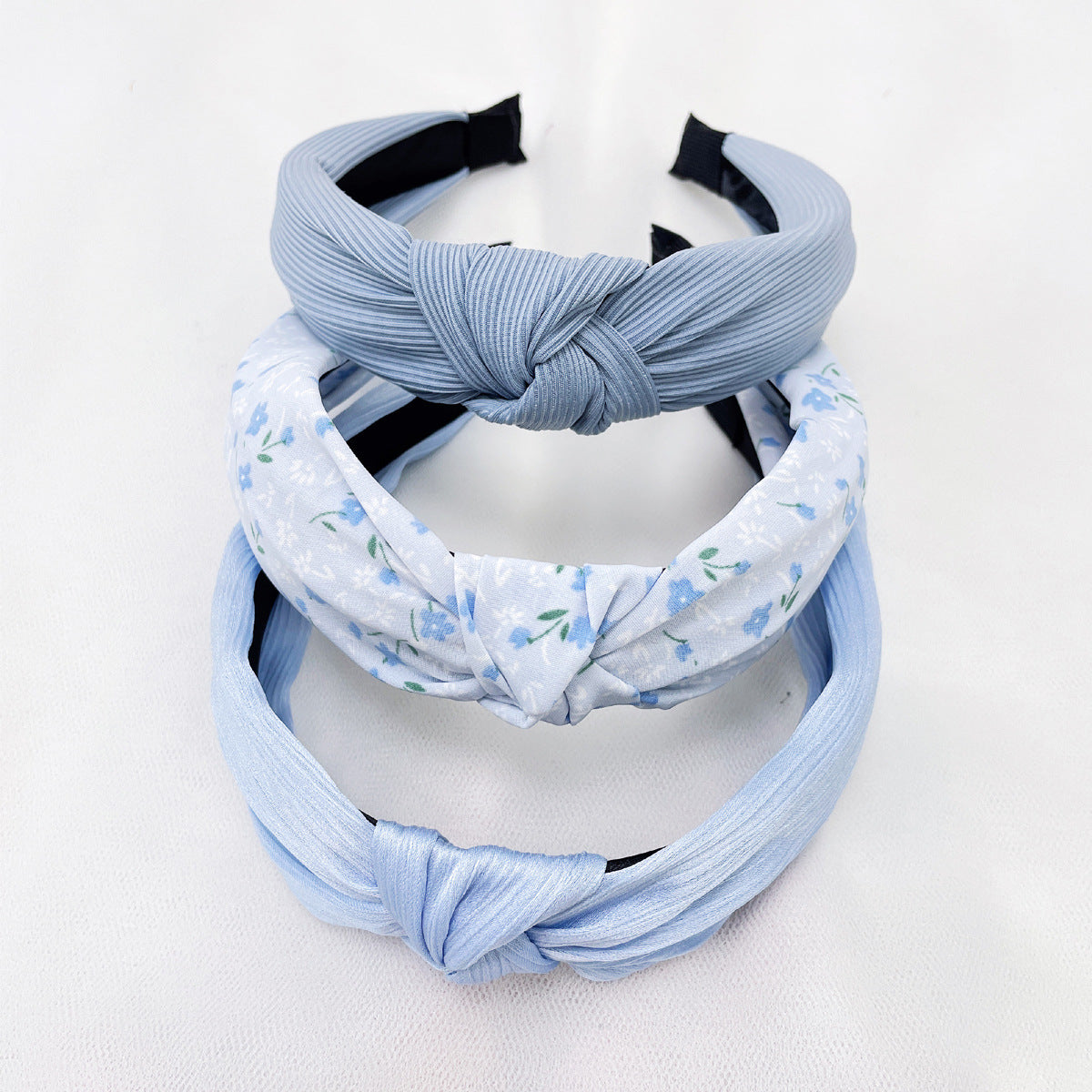 Wholesale Fabric flower cross knot wide edge headband