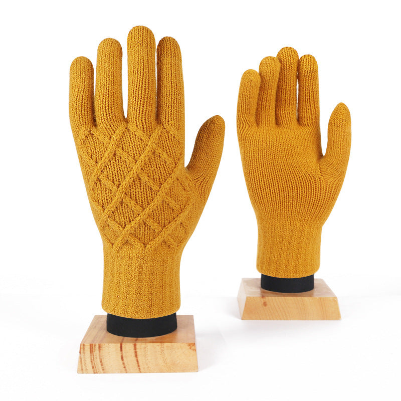 Wholesale Winter Pineapple Flower Single Layer Five Finger Gloves Warm Touch Screen Gloves