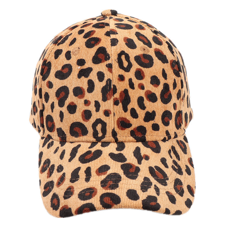 Wholesale Autumn and Winter New Corduroy Leopard Print Baseball Cap