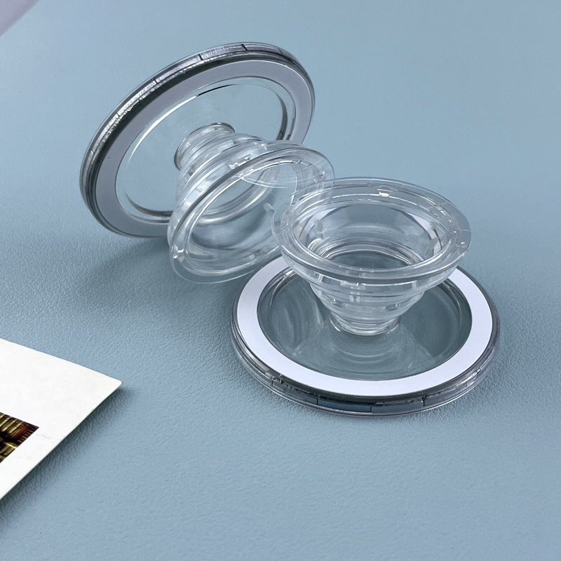 Wholesale New Transparent Magnetic Airbag Bracket Black and White Mobile Phone Bracket Telescopic Anti-fall Grips