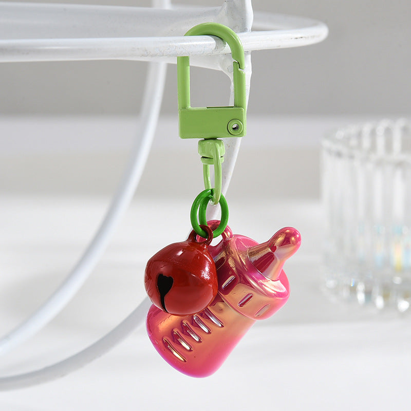 Wholesale Acrylic Color Baby Bottle Keychain
