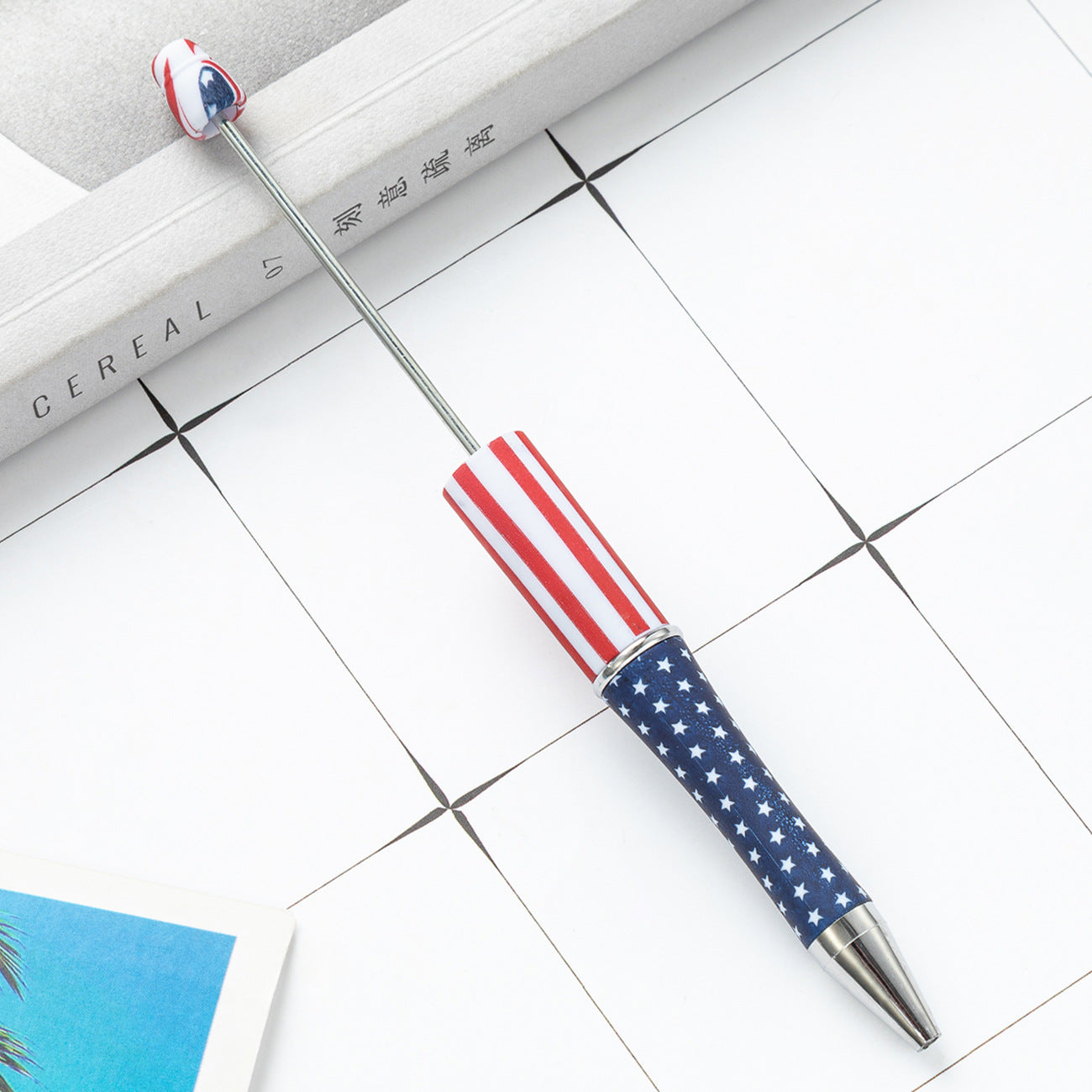 Wholesale Independence Day Beadable Pens DIY for Beadable Plastic Pen