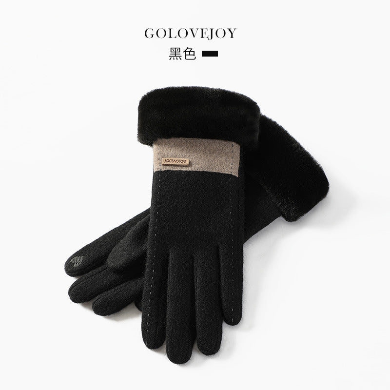 Wholesale Winter Cashmere Thickened Warm Touch Screen Gloves