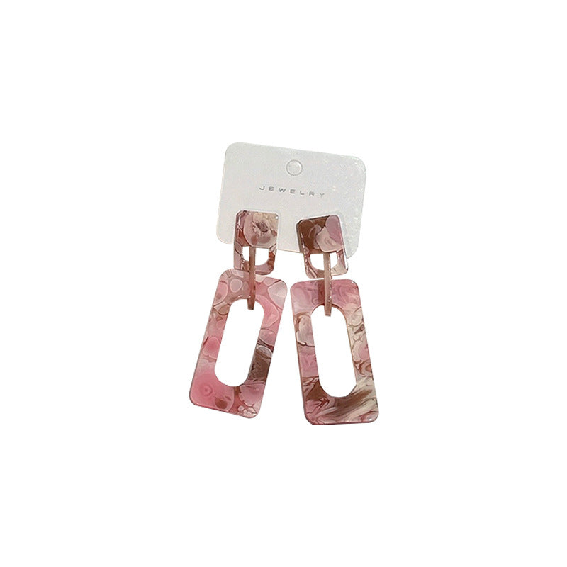 Pendientes cuadrados geométricos de acetato al por mayor