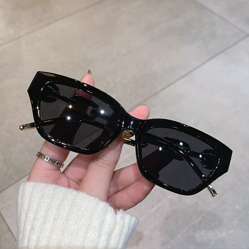 Wholesale Hip-hop temple chain sunglasses polygonal small frame sunglasses