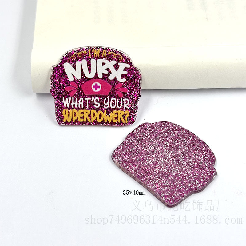 Wholesale 50pcs Loose Powder Cartoon Cartoon Organ Acrylic DIY Patch Accessories