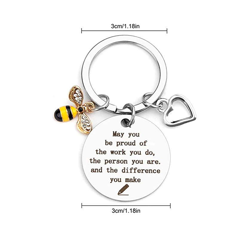 Wholesale Stainless Steel Bee Keychain
