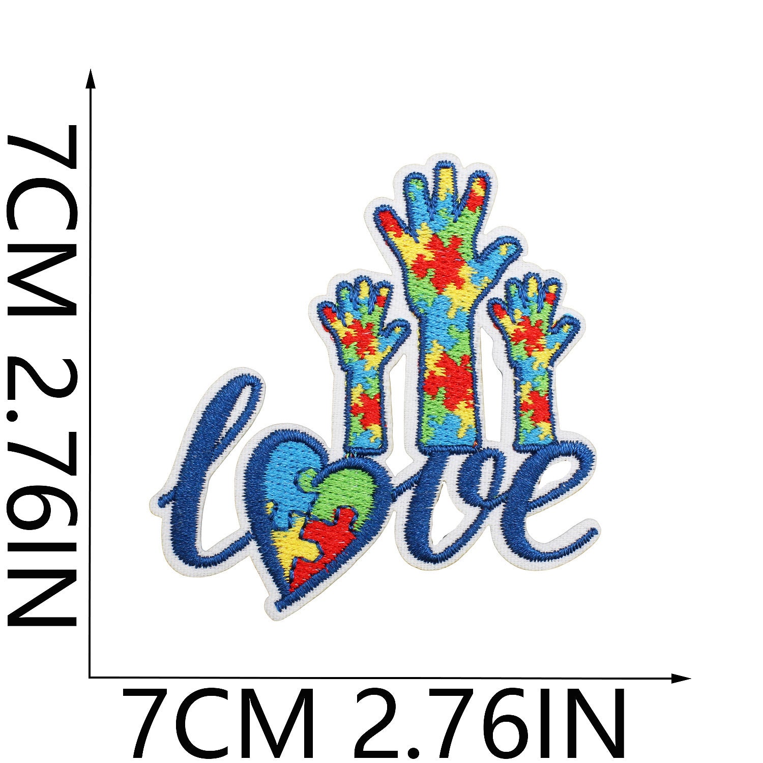 Wholesale Colorful Dinosaur Turtle Polyester Embroidered Iron On Patch For Clothing Autism Awareness Craft Supply
