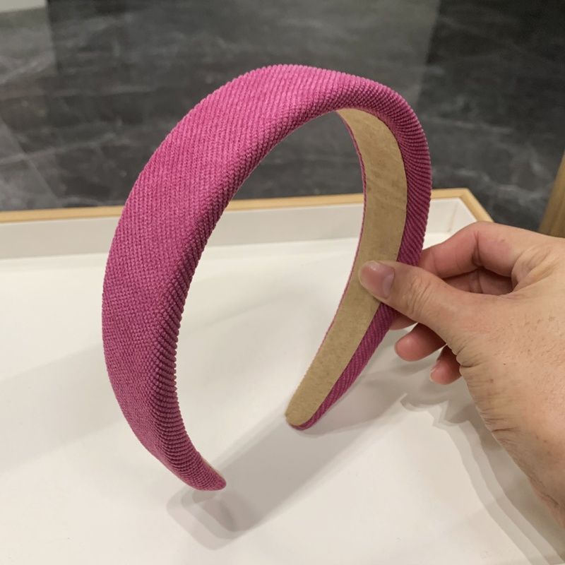 Wholesale pink fabric high skull plaid headband