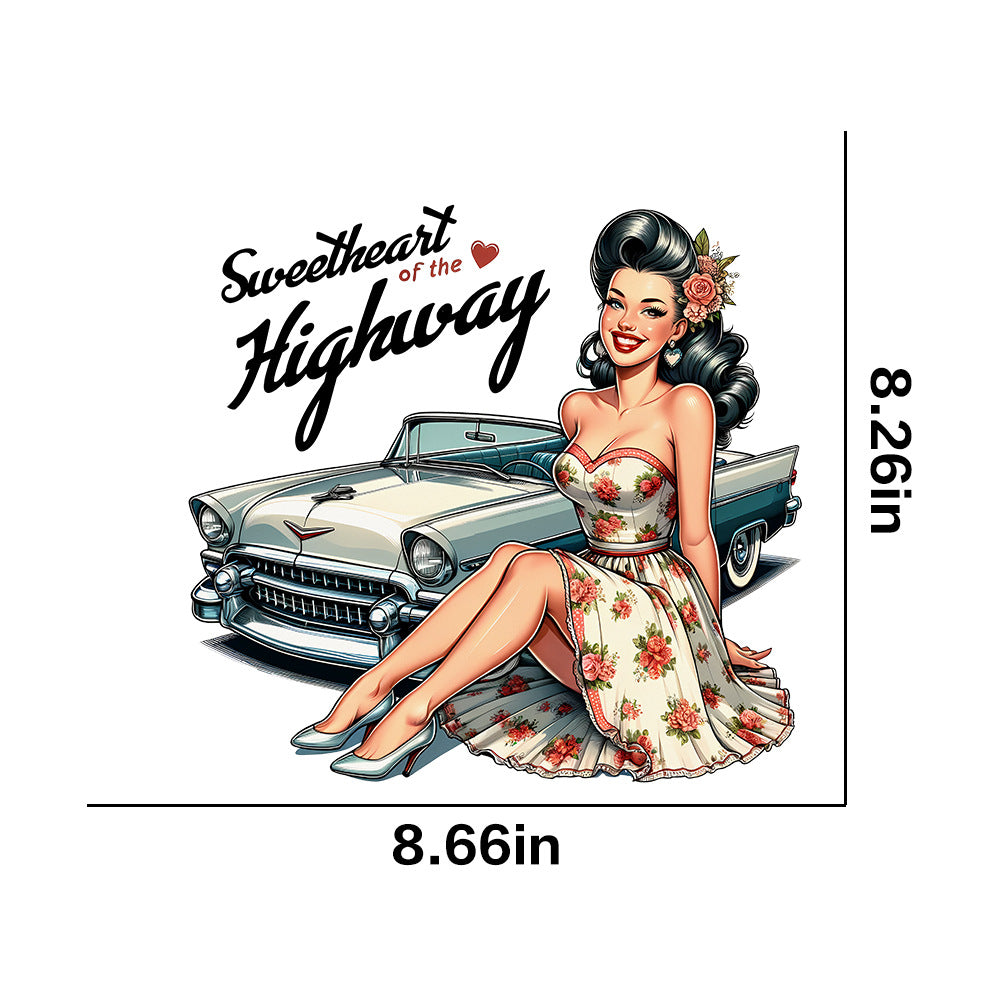 Wholesale 10pcs Retro poster girl UV DTF Ready to Press Transfers Wraps