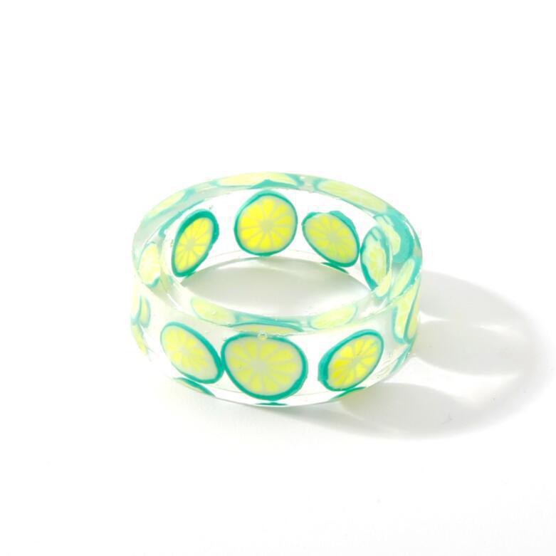 Wholesale Creative Resin Colored Acrylic Transparent Ring