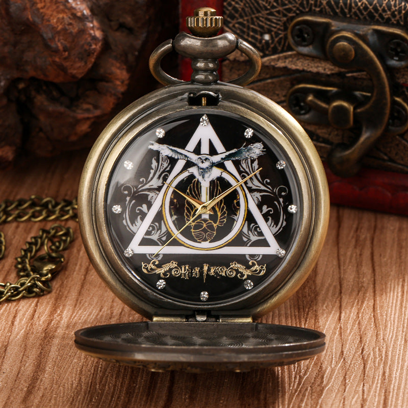 Wholesale Golden quartz castle commemorative movement pocket watch OLY Exclusive