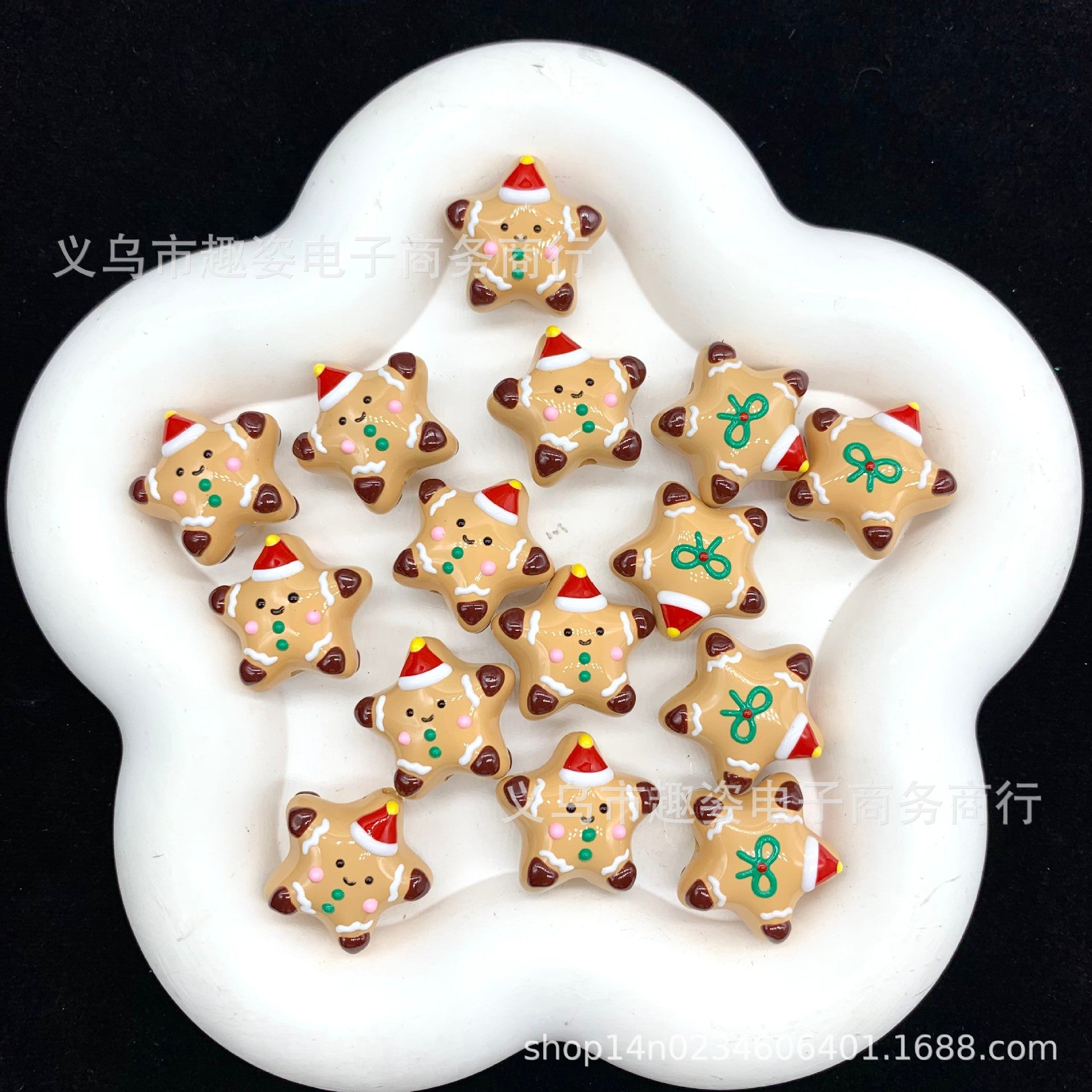 Wholesale 10pcs Christmas star beaded Acrylic Beads