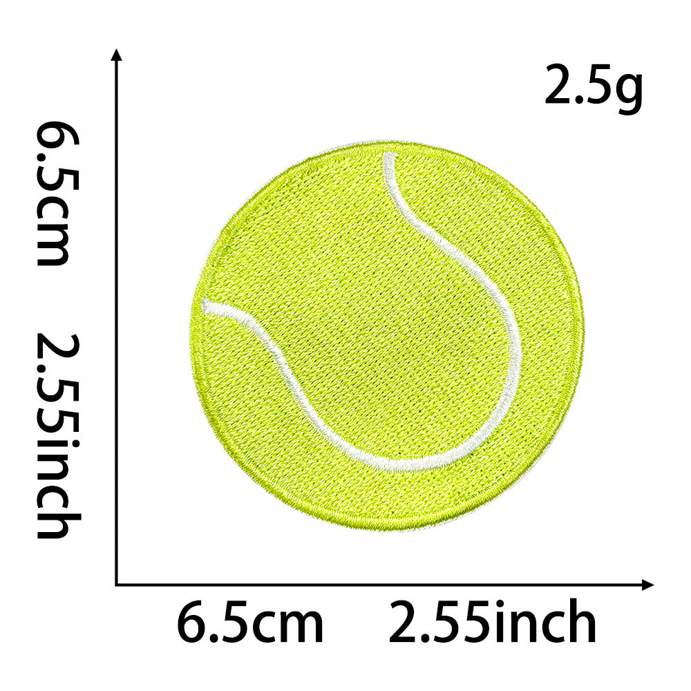 Wholesale Embroidered Sports Ball Patches Red White Athlete Design Adhesive DIY Applique For Coats Trendy Decorative Craft