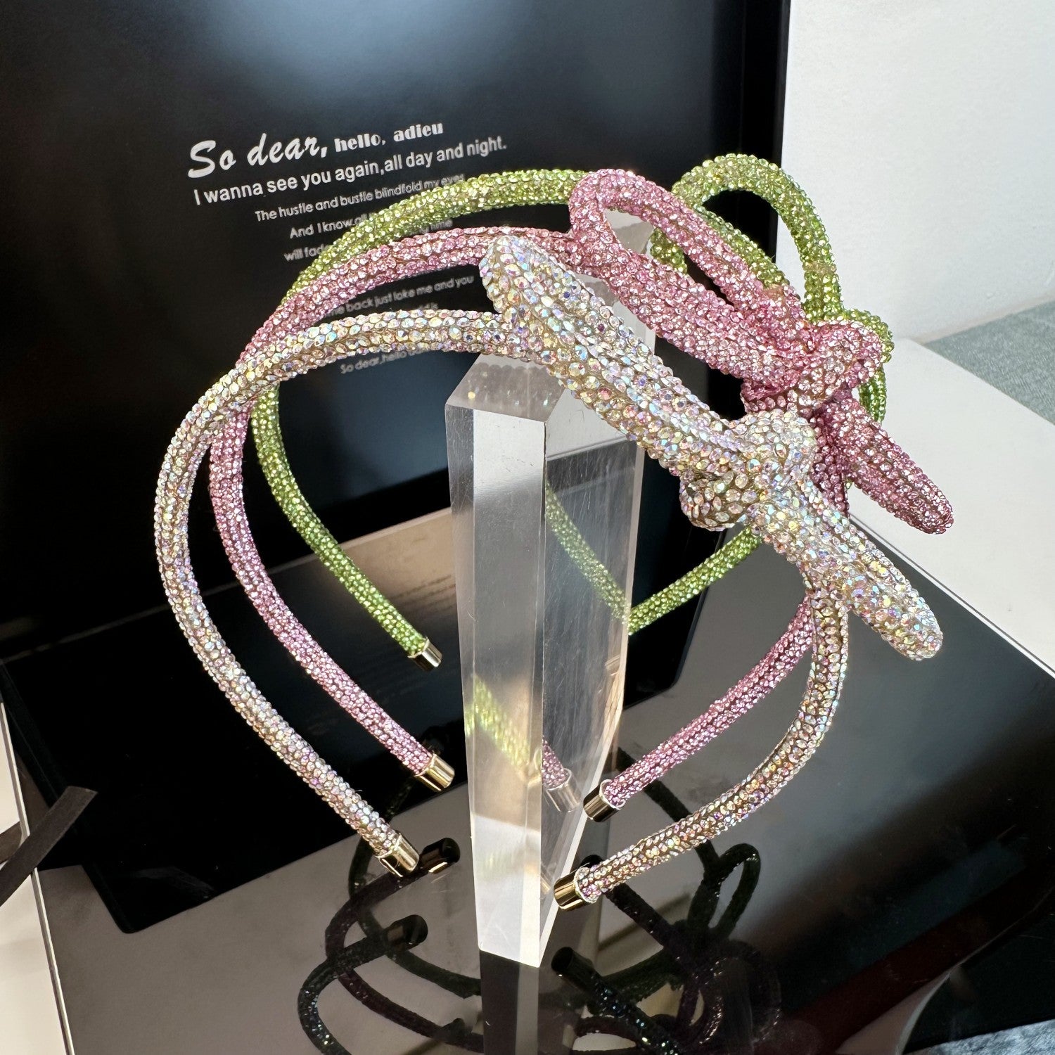 Wholesale Super Flash Rhinestone Versatile Knotted Full Diamond Headband Headwear