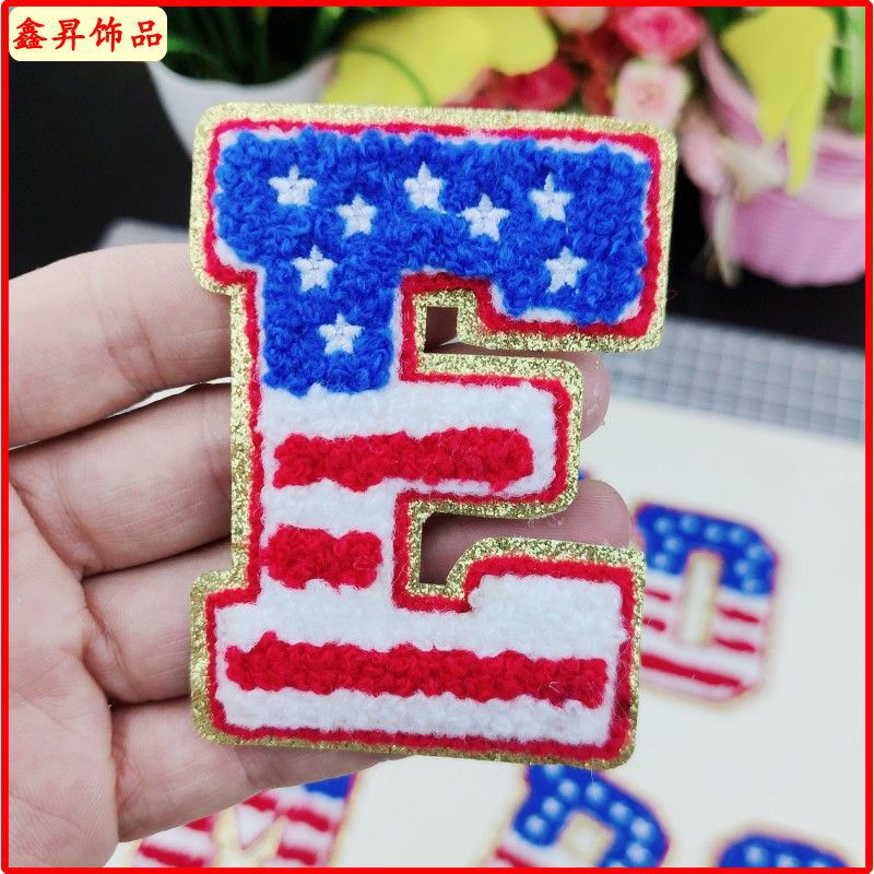 Wholesale 10pcs Letter Embroidery Towel Embroidery Bead Embroidery Badge Chest Badge Clothing Patches FS
