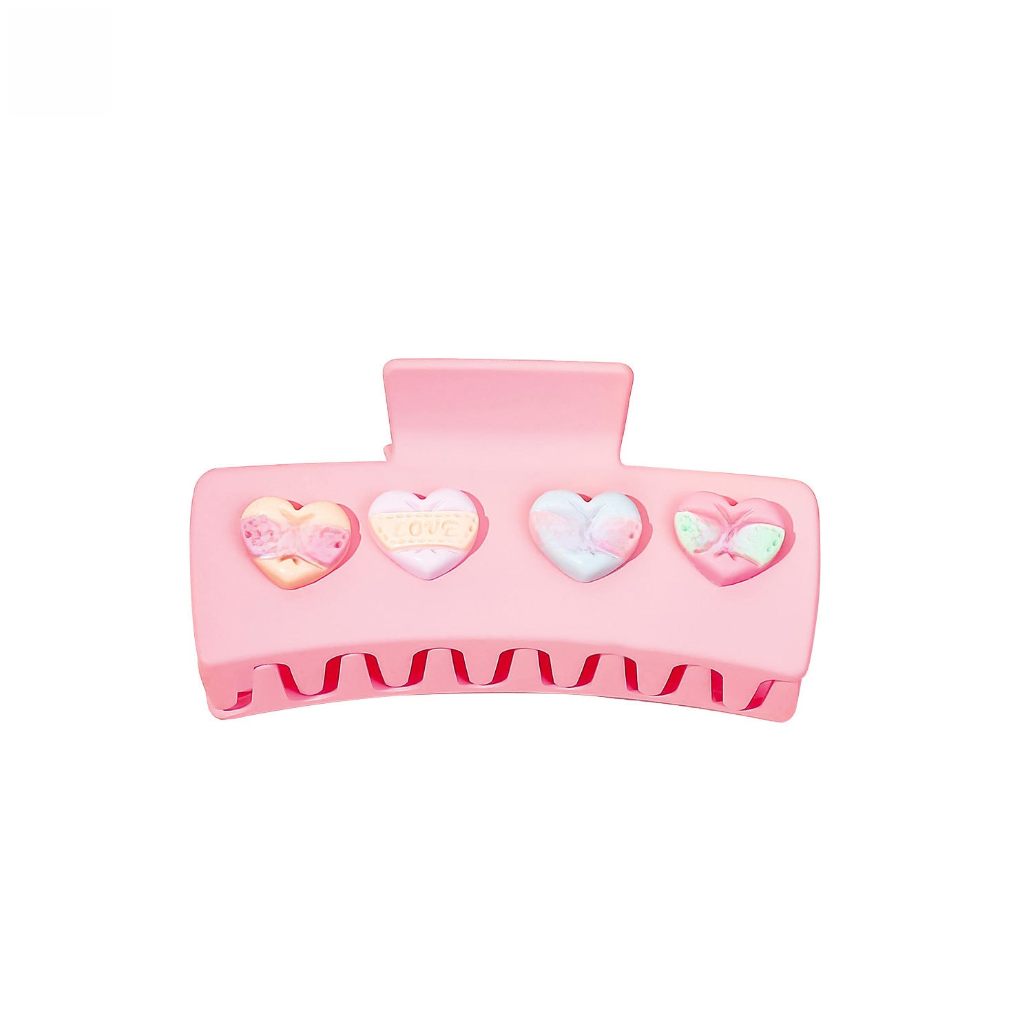 Wholesale Qiyue Valentine's Day headband pink love hairpin fabric wide-brimmed grip shark clip