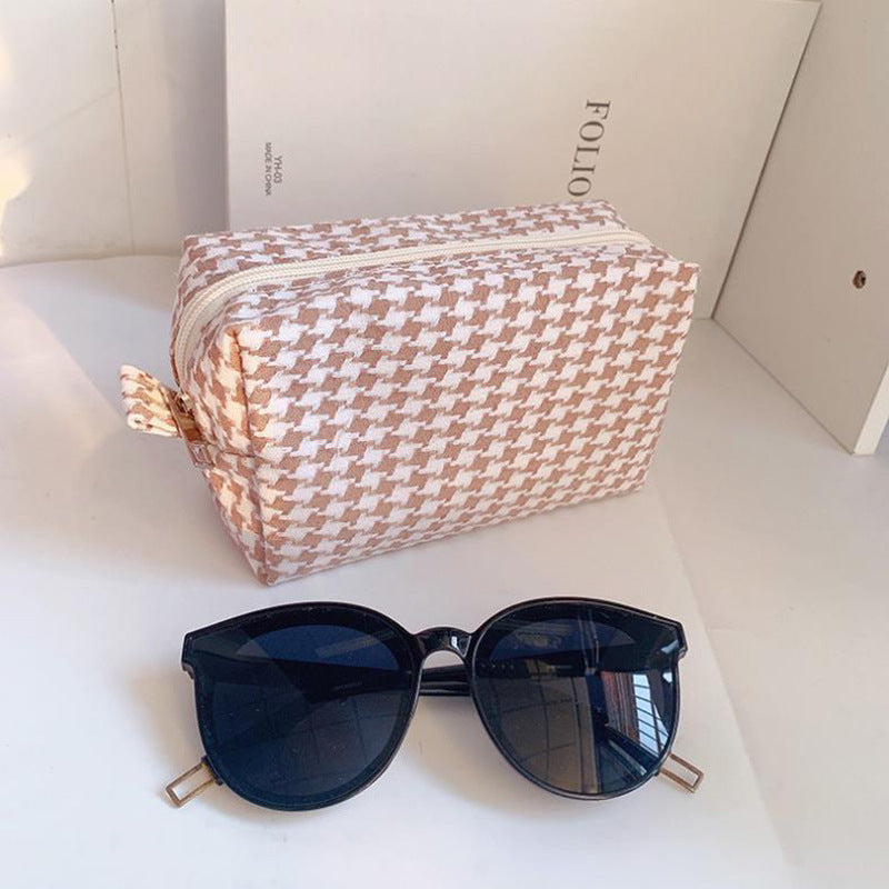 Wholesale Square Candy Color Contrast Fabric Cosmetic Bag