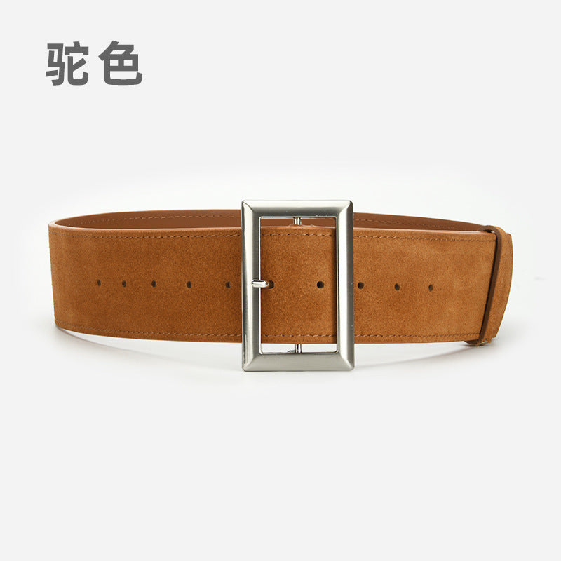Wholesale leather belt fashion alloy wide belt jacket genuine leather waist belt retro belt