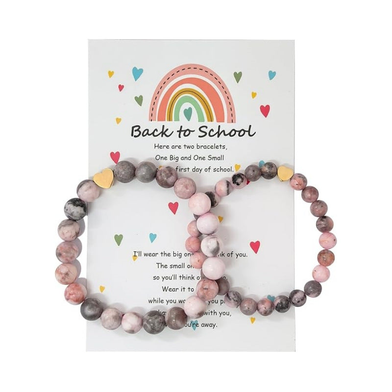 Wholesale Solid color bead gold heart pendant bracelet for the start of school season