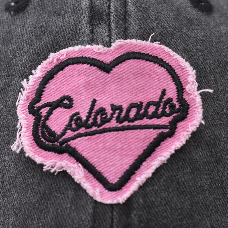 Wholesale Valentine's Day Pink Love Cotton Embroidered Baseball Hat