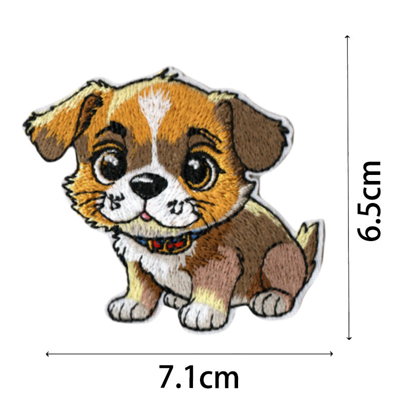 Wholesale Cartoon Puppy Embroidered Patches Set Of 9 Cute Applique Badges For Coats Fashion Accessory Gift