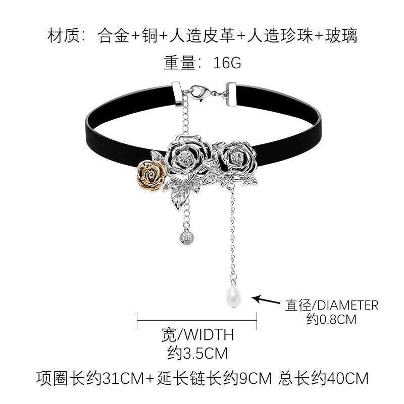 Wholesale Black Butterfly Hip Hop Hottie Personalized Pearl Necklace