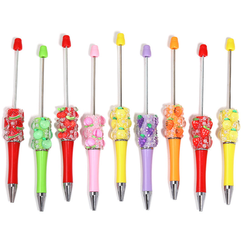 Wholesale 5pcs Fruit-shaped beaded pen  beaded pen  beaded pen