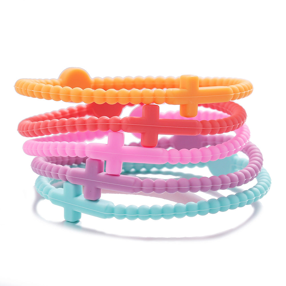 Wholesale  cross bracelet children's hand adult silicone bracelet