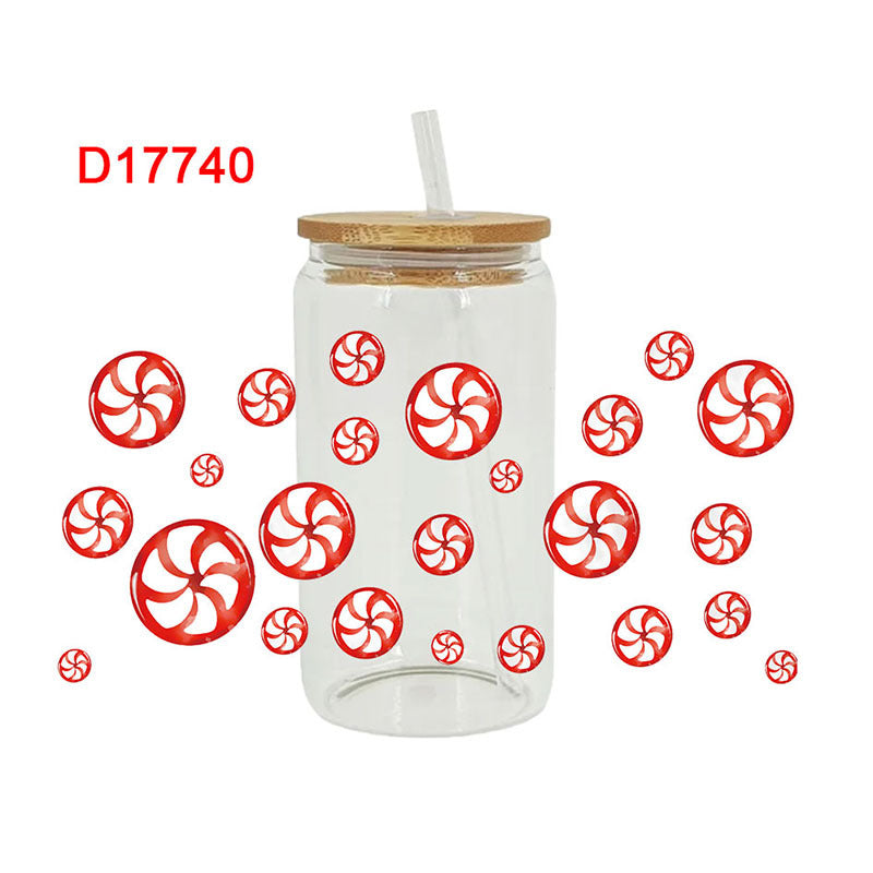 Wholesale Happy Christmas Series 16oz Cup UV DTF Wraps