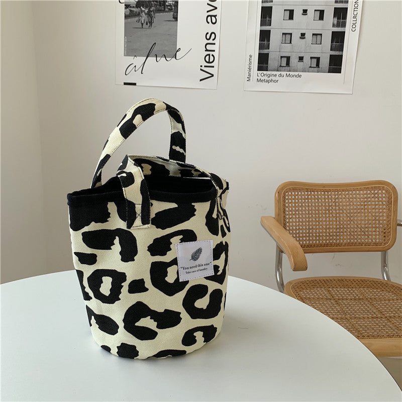 Wholesale Leopard Print Large Capacity Diagonal Canvas Shoulder Bag