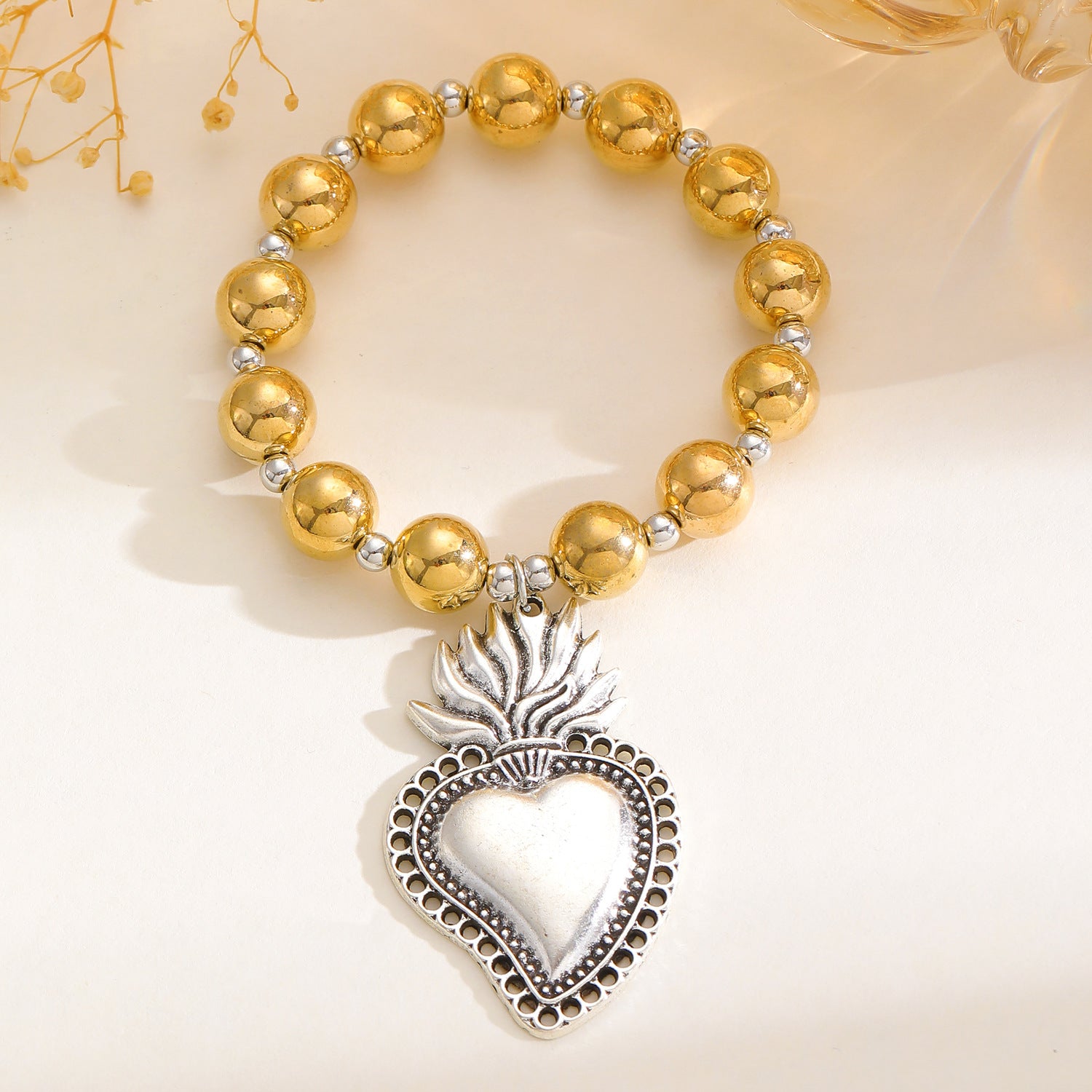 Wholesale Silver Multiple Sacred Heart Love Necklace