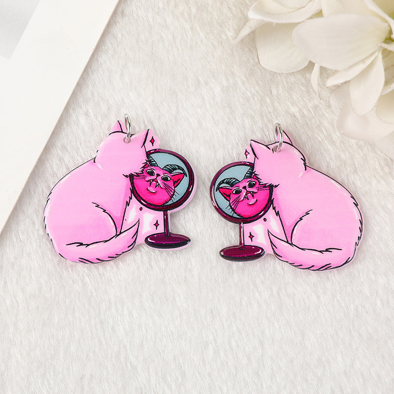 Al por mayor 10pcs acrílico Halloween Cat Claw Cat Pendientes de bricolaje Accesorios