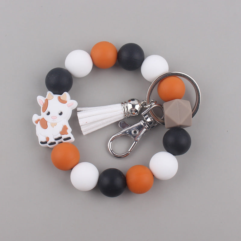 Wholesale Silicone Cartoon Beads Keychains