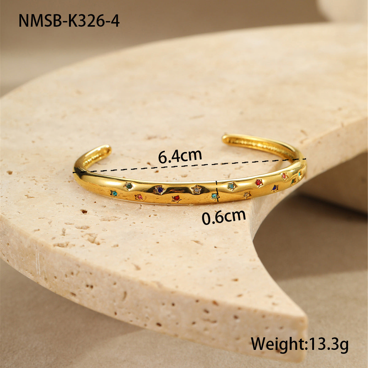 Wholesale Diamond-Encrusted Stainless Steel Bracelet Five-Pointed Star Hand Jewelry