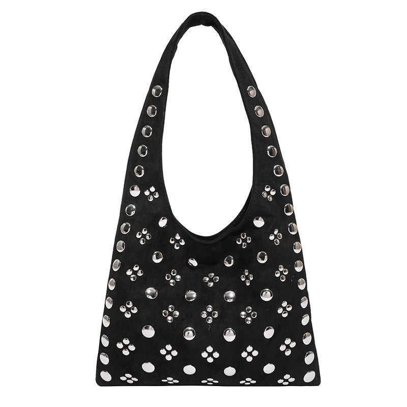 Wholesale Bag Polka Dot Rivet Underarm Bag Retro Portable Bucket Women' s Bag