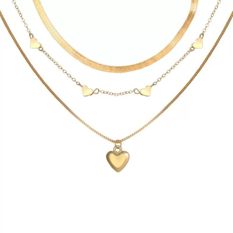 Wholesale fashion love necklace all-match multi-layer necklace
