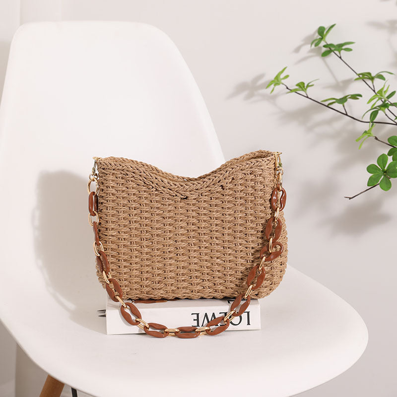 Wholesale Single Shoulder Small Fresh Grass Woven Bags