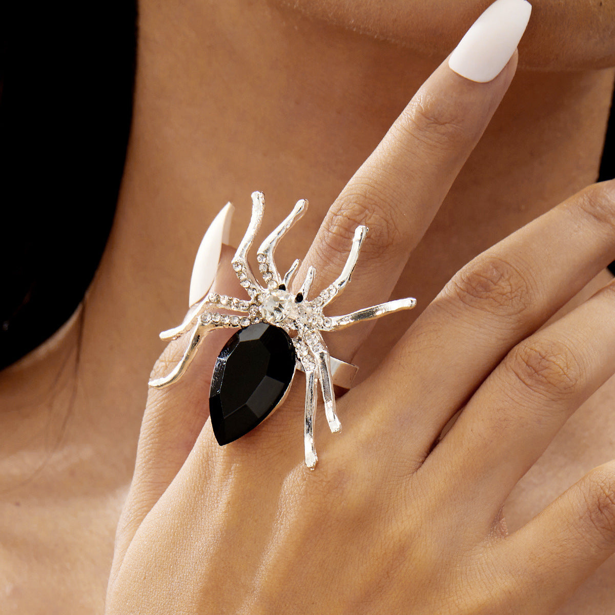 Wholesale Dark Style Halloween Personality Exaggerated Hip-Hop Spider Rings