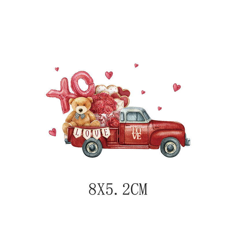 Wholesale 5pcs/pack Red lips car Valentine' s Day UV DTF Ready to Press Transfers Wraps