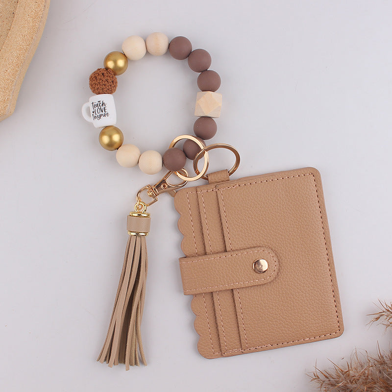 Wholesale Silicone Key Card Holder Wristlet  keychain