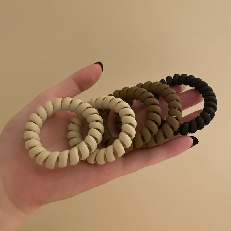 Wholesale Morandi Matte Simple Coil Hair Ball Head Telephone Cable Hair Ring